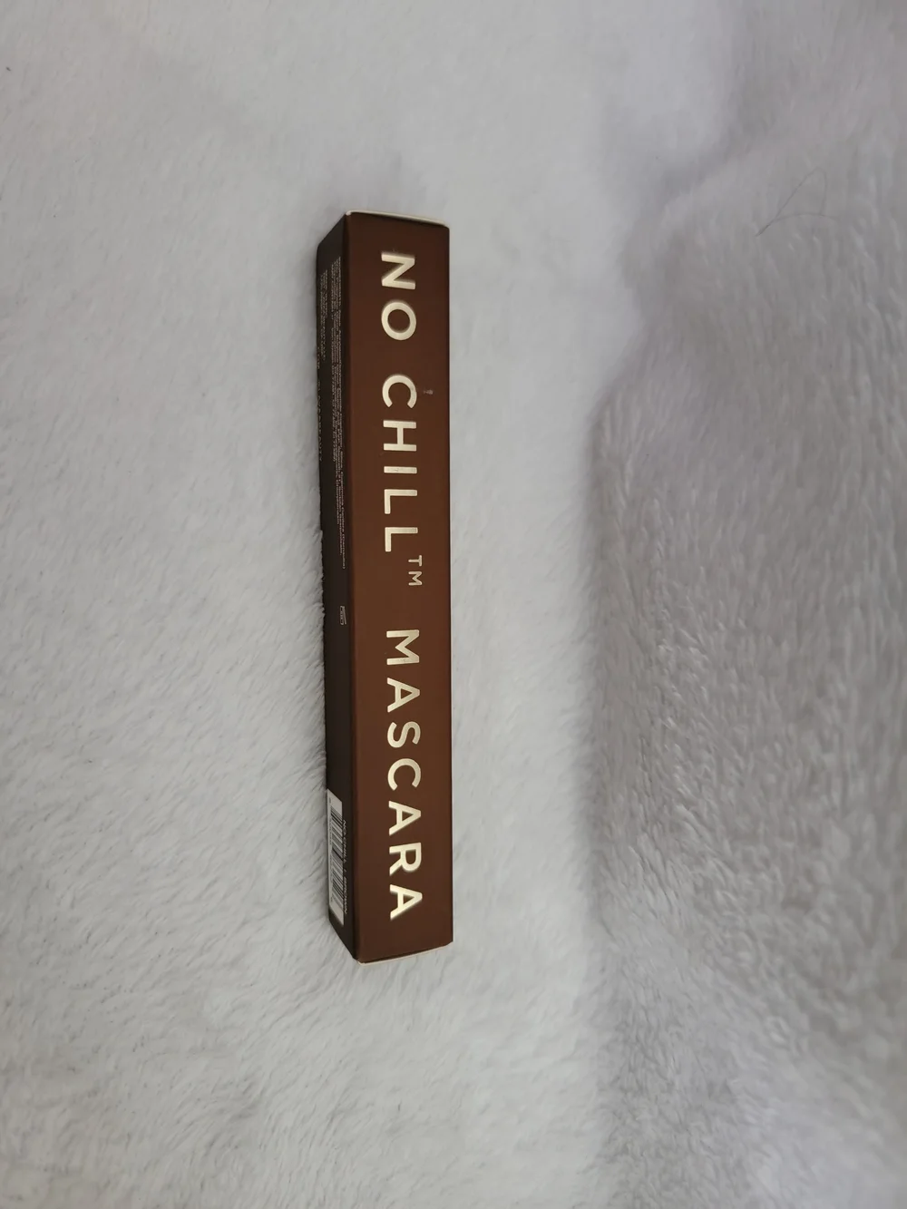 No Chill Mascara Box — Brown with Gold Text